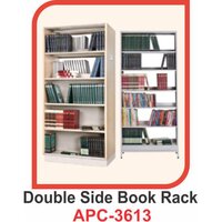 Double Side Book Rack - Steel & Engineered Wood, Standard Size, Beige/white Matte Finish | Modern Design With Double Storage Space, Lightweight & Easy To Assemble