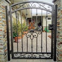 Gate Grill - Iron, 6 Feet Tall X 4 Feet Wide, Black | Classic Wrought Iron Style With Intricate Decorative Patterns, Customizable Size, Swing Opening