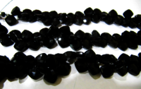 Natural Black Spinel Faceted Cushion Shape 10mm beads Strand 8 inches long