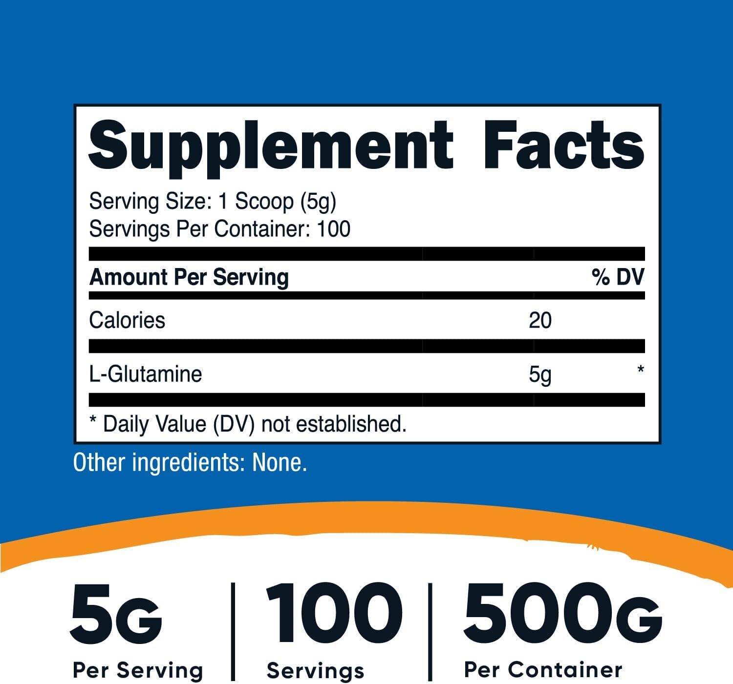 Nutricost L-Glutamine Powder 500 Grams