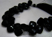 Genuine Black Spinel Cushion Shape 10 to 12mm Beads Sold Per Strand 8 inch