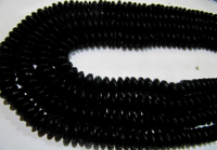 Natural Black Spinel German Cut Rondelle Beads 7 to 10mm Strand 8 inches Long