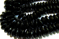 Natural Black Spinel German Cut Faceted Beads 8to12 mm Strand 8 inches Long