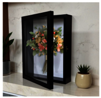 Synthetic Wood 3cm 5cm Deep 8x8 16x16 Inches A3 A4 3d Shadow Box Photo Frame - Color: Black