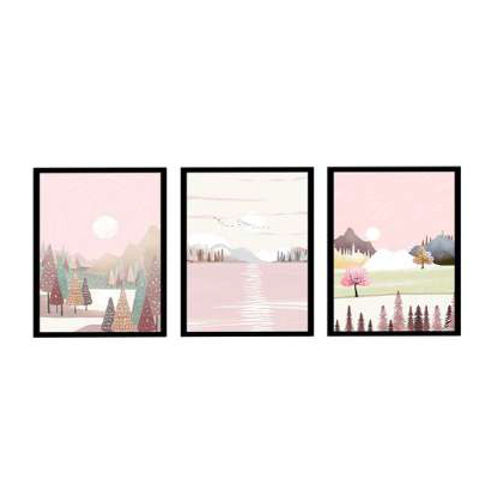 Asfrp24434-Bk 12X16 Inch Art Print Photo Frame Set Of 3 - Design: Modern