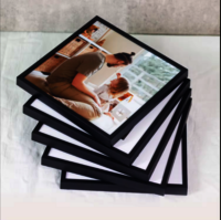 Elegant Square Photo Frame Set - 8x8 & 12x12 Inches | Durable Ps Synthetic Wood, Customized Finish, Eco-friendly, Smooth Texture, Exquisite Beveled Edges, Ideal For Family Wall Art