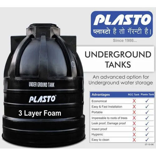 Black Plasto Underground Water Storage Tank