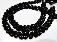 Natural Black Spinel Heart Shape Faceted 6mm Beads Strand 10 inches long