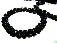 Natural Black Spinel Heart Shape Faceted 6mm Beads Strand 10 inches long