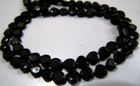 Natural Black Spinel Heart Shape Faceted 5 to 6mm Beads Strands 13 inch long