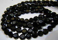 Natural Black Spinel Heart Shape Faceted 5 to 6mm Beads Strands 13 inch long