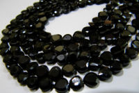 Natural Black Spinel Heart Shape Faceted 5 to 6mm Beads Strands 13 inch long