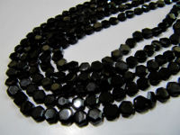 Natural Black Spinel Hexagon Shape Faceted 5 to 7mm Beads Strands 13'' long