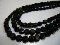 Natural Black Spinel Hexagon Shape Faceted 5 to 7mm Beads Strands 13'' long