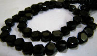 Natural Black Spinel Hexagon Shape Faceted 5 to 7mm Beads Strands 13'' long