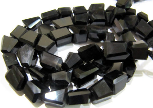 Natural Black Spinel Nugget Shape 10mm to 12mm Beads Strand 10 inches