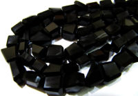 Natural Black Spinel Nugget Shape 10mm to 12mm Beads Strand 10 inches