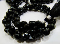 Natural Black Spinel Faceted Onion Shape 6-7mm beads Per Strand 10 inch Long