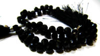 Natural Black Spinel Faceted Onion Shape 6-7mm beads Per Strand 10 inch Long