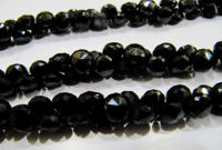 Natural Black Spinel Faceted Onion Shape 6-7mm beads Per Strand 10 inch Long