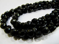 Natural Black Spinel Faceted Onion Shape 6-7mm beads Per Strand 10 inch Long