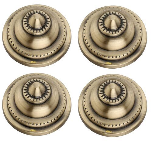 Chitra Brass Decorative Ashoka Door Dooms for Doors/Pooja Room/Home Decorative Pack of 4 (Antique Brass finish, 50 MM)