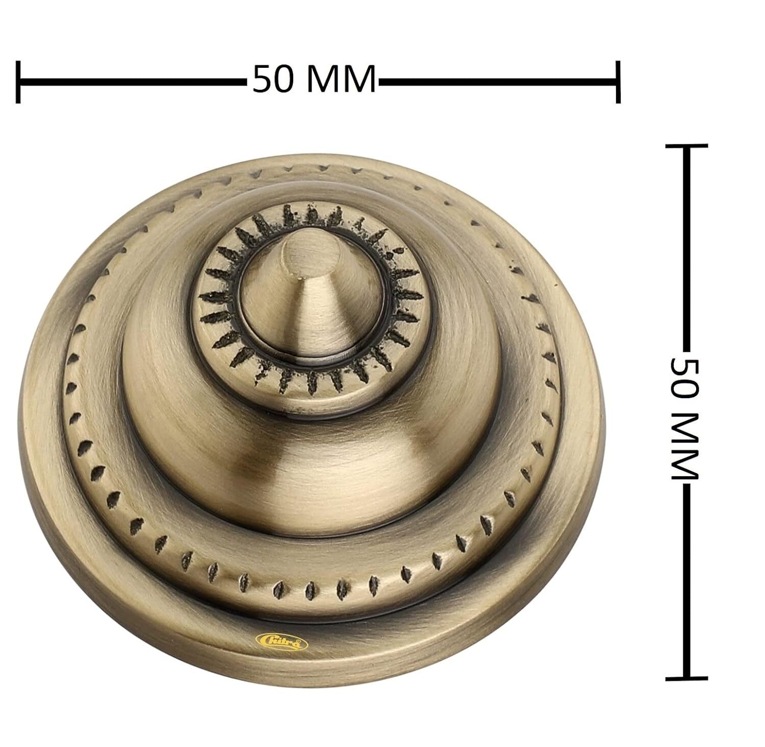 Chitra Brass Decorative Ashoka Door Dooms for Doors/Pooja Room/Home Decorative Pack of 4 (Antique Brass finish, 50 MM)