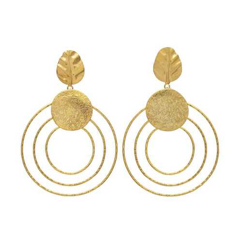 Alloy ethnic drop round earring set