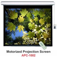 Motorized Projection Screen - Premium Screen Fabric, 100-inch Diagonal, White Housing With Black Border | Motorized Operation, Remote Control, Lightweight Design