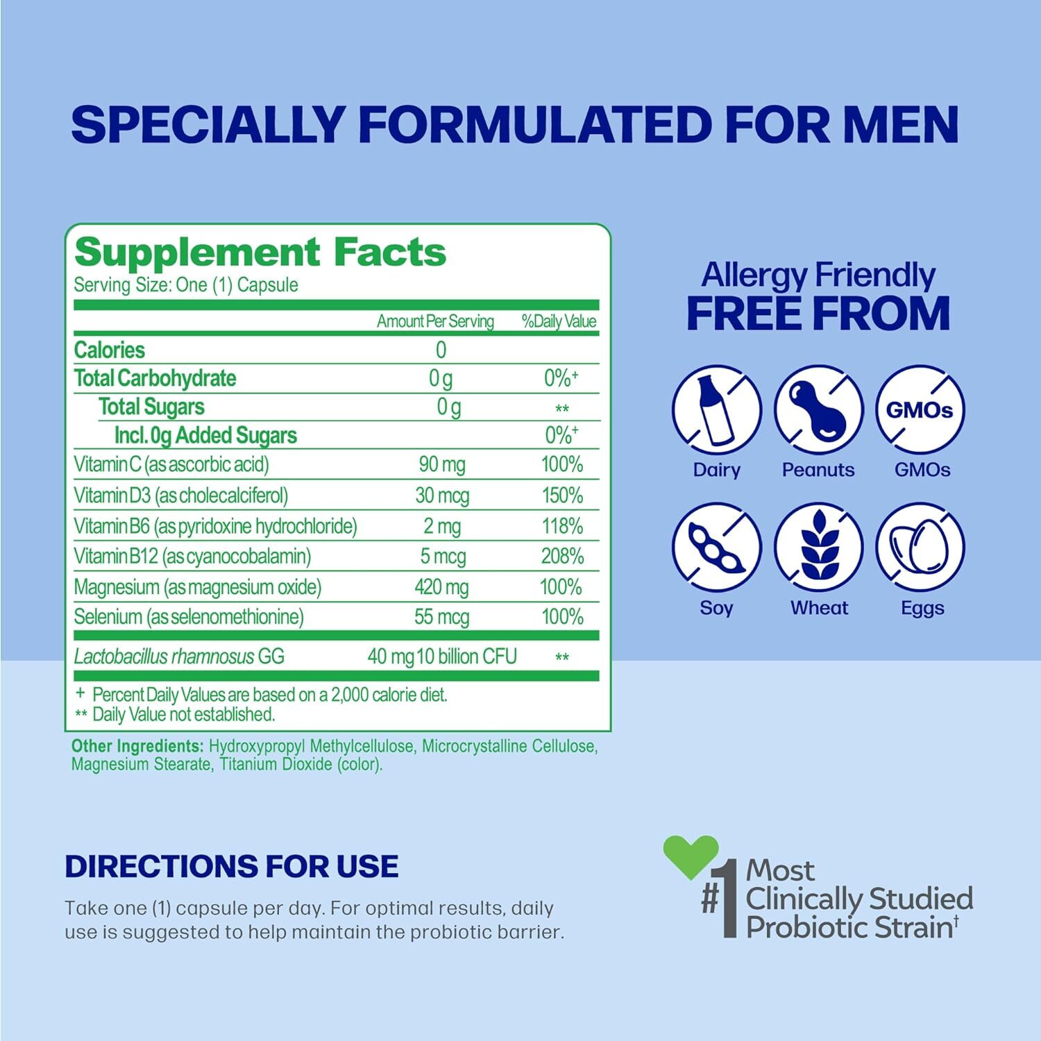 Culturelle Daily Health Probiotic and Multivitamin for Men