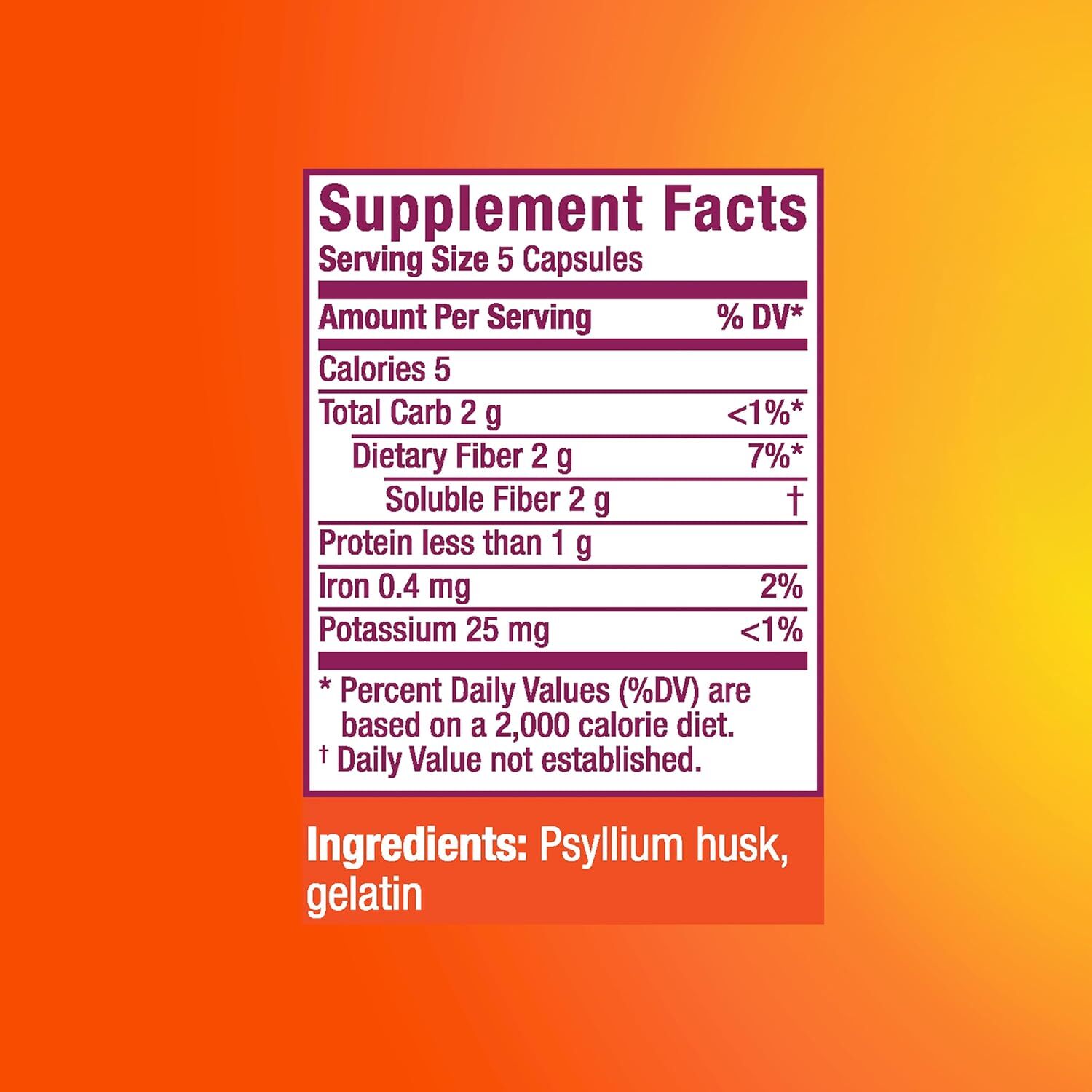 Metamucil Daily Fiber Supplement, Psyllium Husk , 300 Capsules
