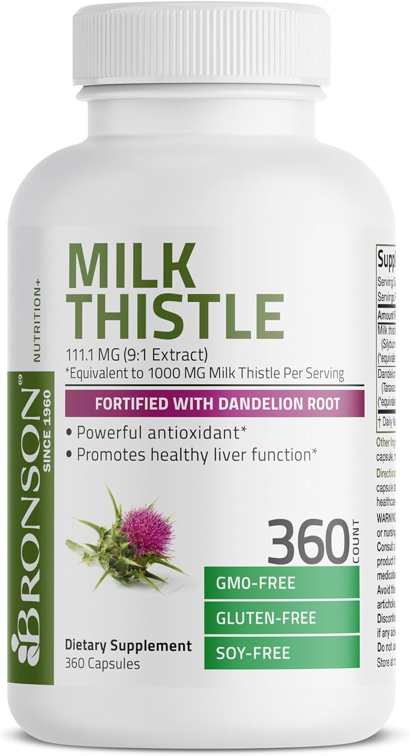 Bronson Milk Thistle Silymarin Marianum & Dandelion 60 Capsules