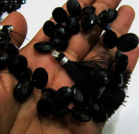 Black Spinel Oval Shape10x14mm to 12x16mm Faceted Sold Per Strand 8'' long