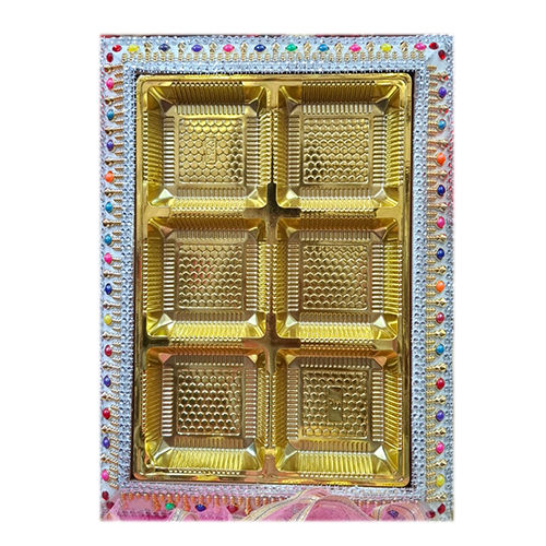 Multi Colour Mdf 1-6 Partition Square Tray