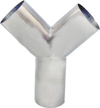 Ss 304 Y Tee - Stainless Steel, 1.5mm Thick, Silver | Round Shape, Welding Connection, 90-degree Equal Tee Design, Dual Outlets