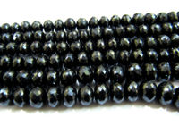 Natural Black Spinel Rondelle Faceted Beads 8 to 12mm Strand 8 inches Long