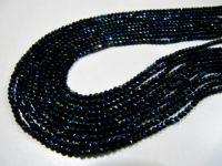 Natural Black Spinel 3mm Rondelle Faceted Beads Strand 13''long