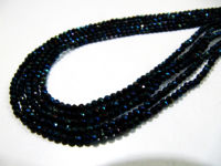 Natural Black Spinel 3mm Rondelle Faceted Beads Strand 13''long