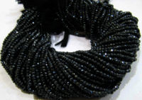 Natural Black Spinal Rondelle Faceted 3-4mm Beads Sold Per  Strand 13 Inches Long