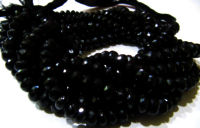 Natural Black Spinel Rondelle Faceted 7mm to 8mm beads 8 inches long