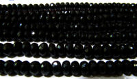 Natural Black Spinel Rondelle Faceted 7mm to 8mm beads 8 inches long