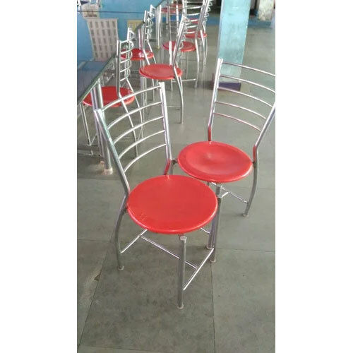 Red Stainless Steel Restaurant Chair