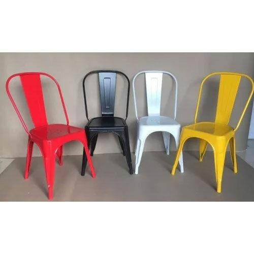 Multicolor Yellow Mild Steel Cafe Chair