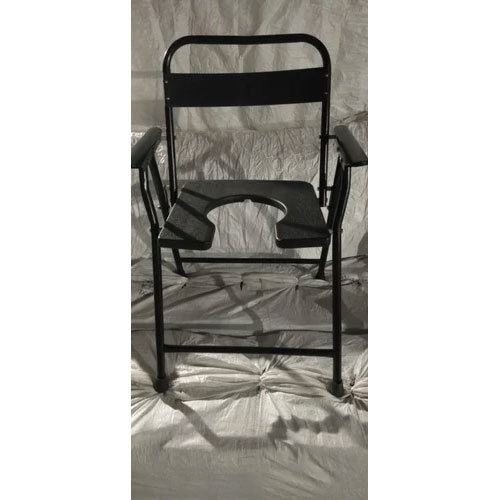 Plastic Portable Black Commode Chair