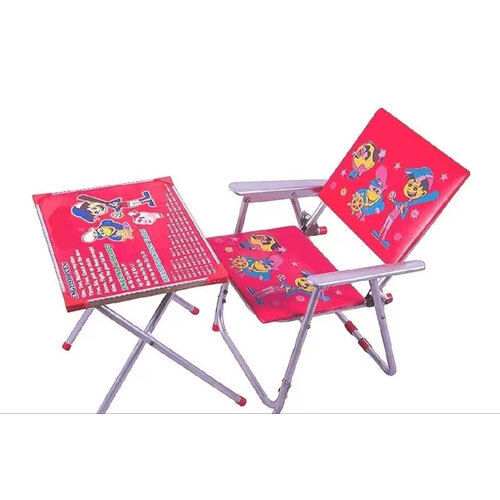 Rectangular Pink Kids Foldable Plastic Table Chair Set