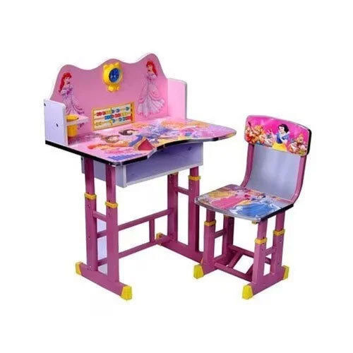 Plastic Printed Kids Study Table Chair Set