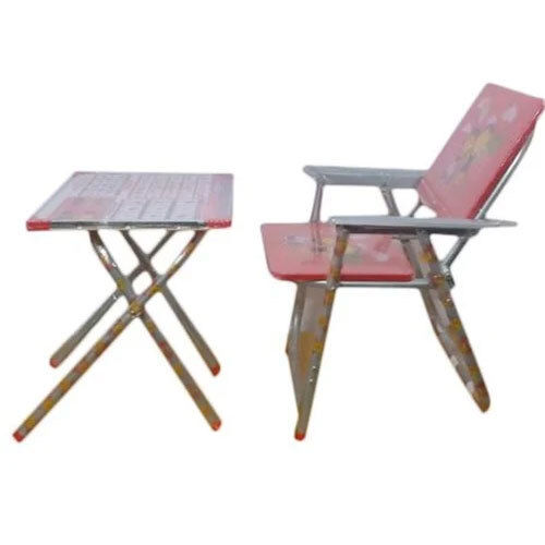 Rectangular Printed Wooden Kids Study Table Chair Set