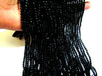 Natural Black Spinel Rondelle Faceted Beads 4mm Strand 13 inches Long