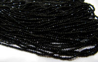 Natural Black Spinel Round Faceted Beads 2mm Strand 13 inches Long