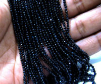 Natural Black Spinel Round Faceted Beads 2mm Strand 13 inches Long